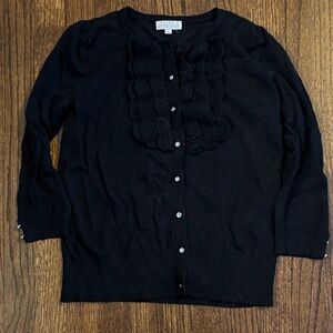 Joseph A  black Cardigan with rhinestone Button Accents women size S